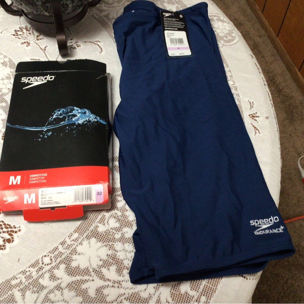 Speedo Blue Athletic Swim Trunks